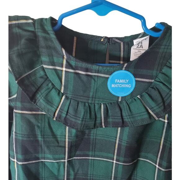 Carter's Black/Green Plaid Top, 2T, NWT - Picture 2 of 6